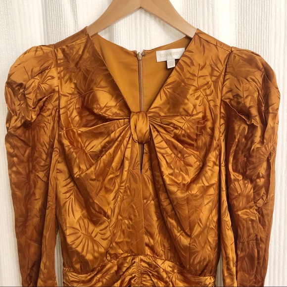 Ronny Kobo Flora Bronze Ruched Mini Dress - Picture 9 of 14